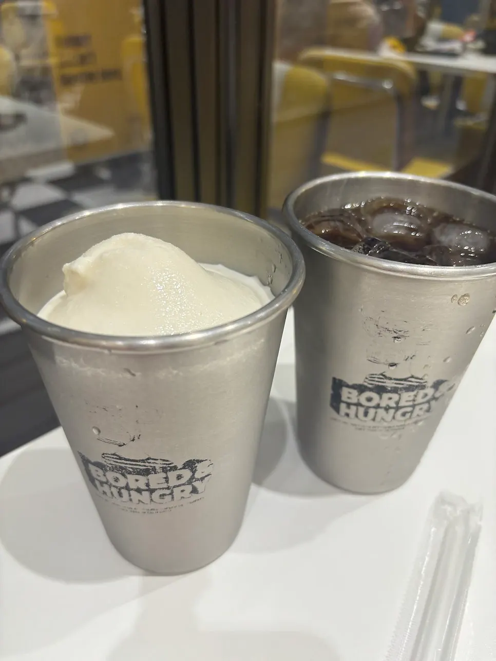 Milkshake and cola served as part of the set