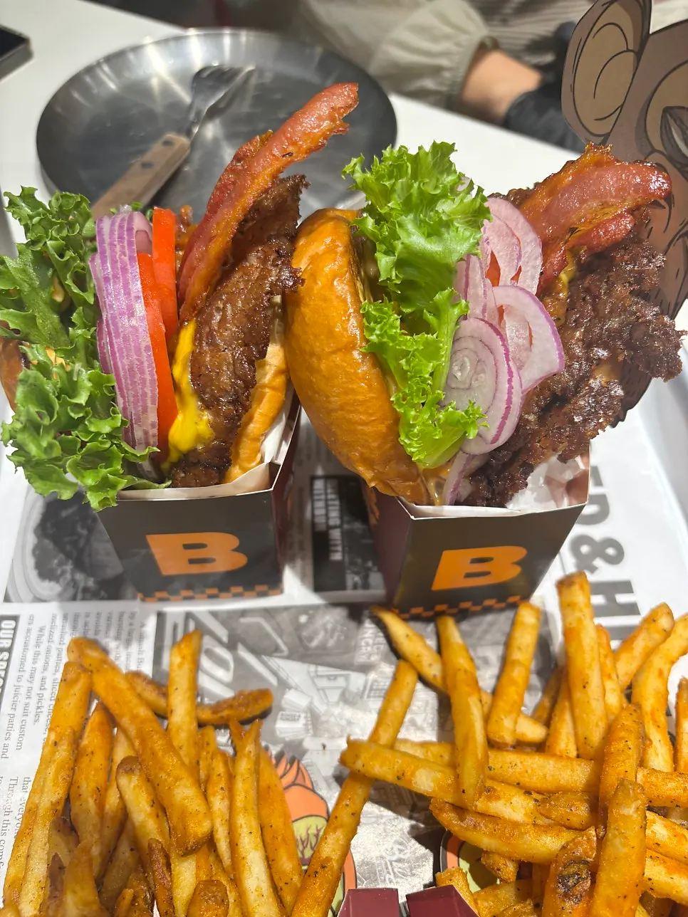 Single burger compared with the double-patty burger