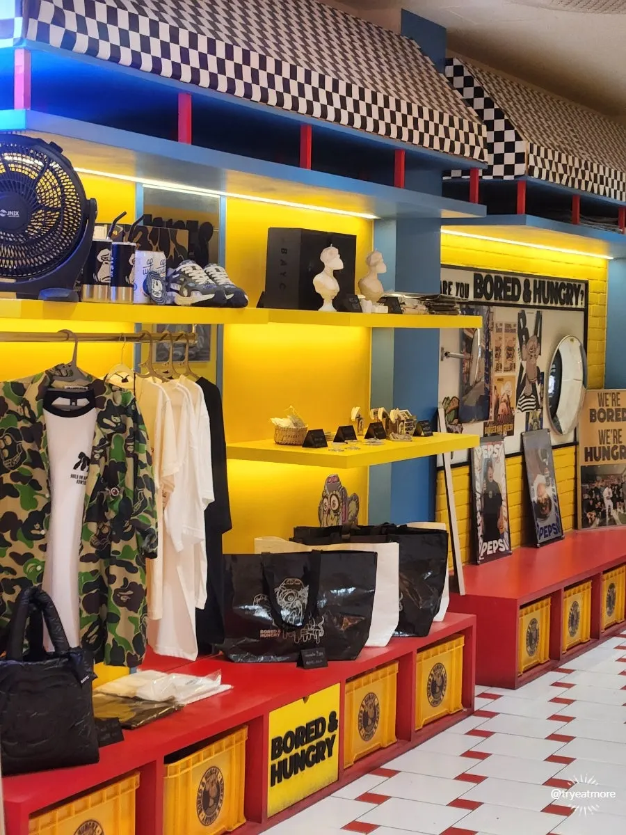 Merch display space near the entrance