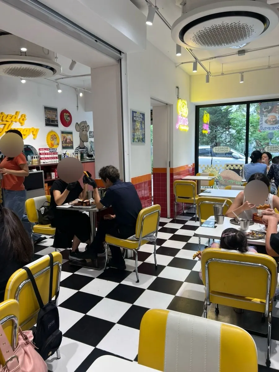 Colorfully decorated ground-floor interior