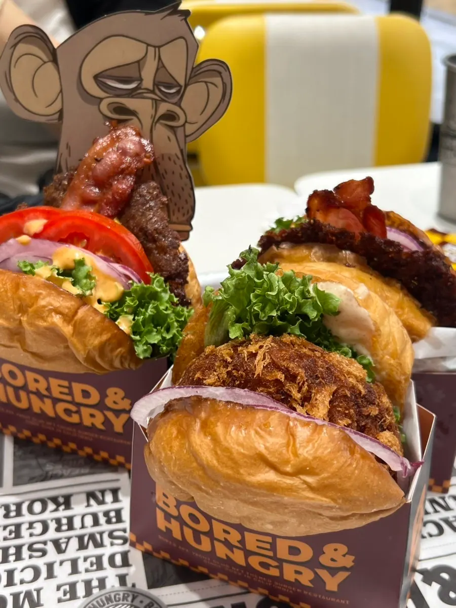 Two burgers set on the table