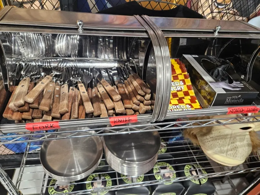 Self-serve bar with everything needed for eating a burger
