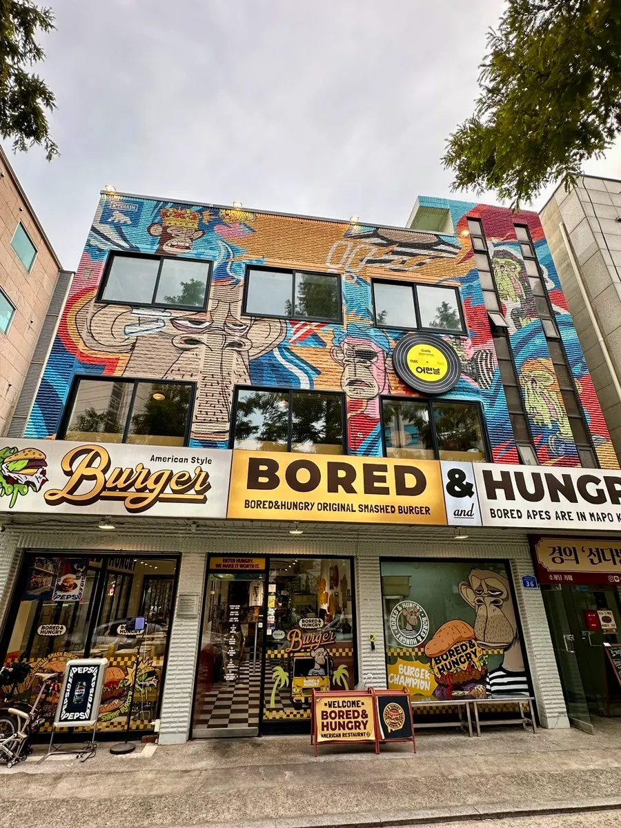 Store information sign at Bored & Hungry Mapo