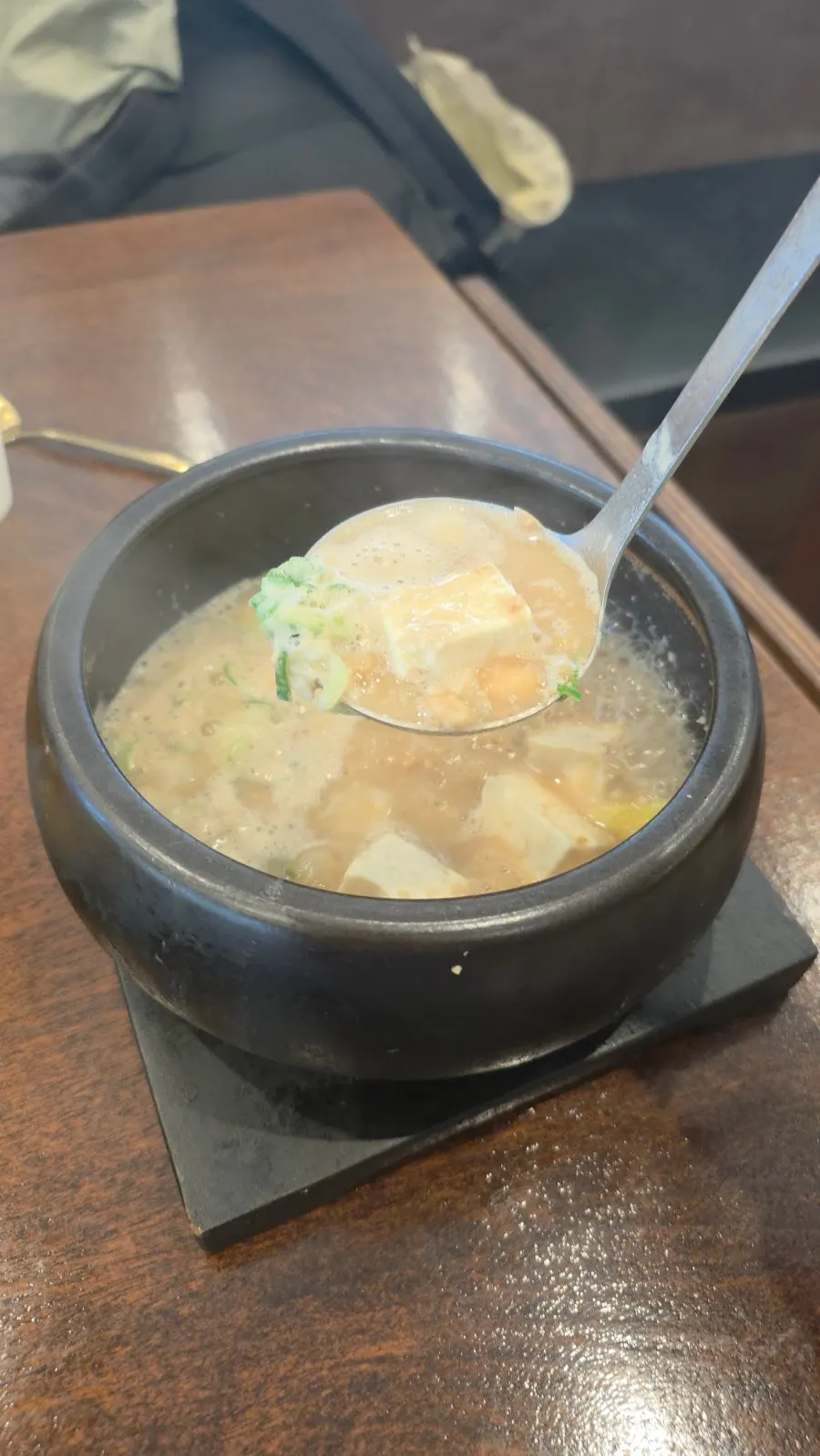 Doenjang stew served in an earthenware pot