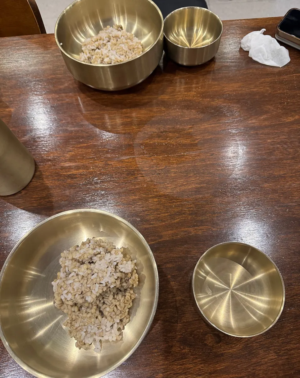 Barley rice and soup bowl brought out right after ordering
