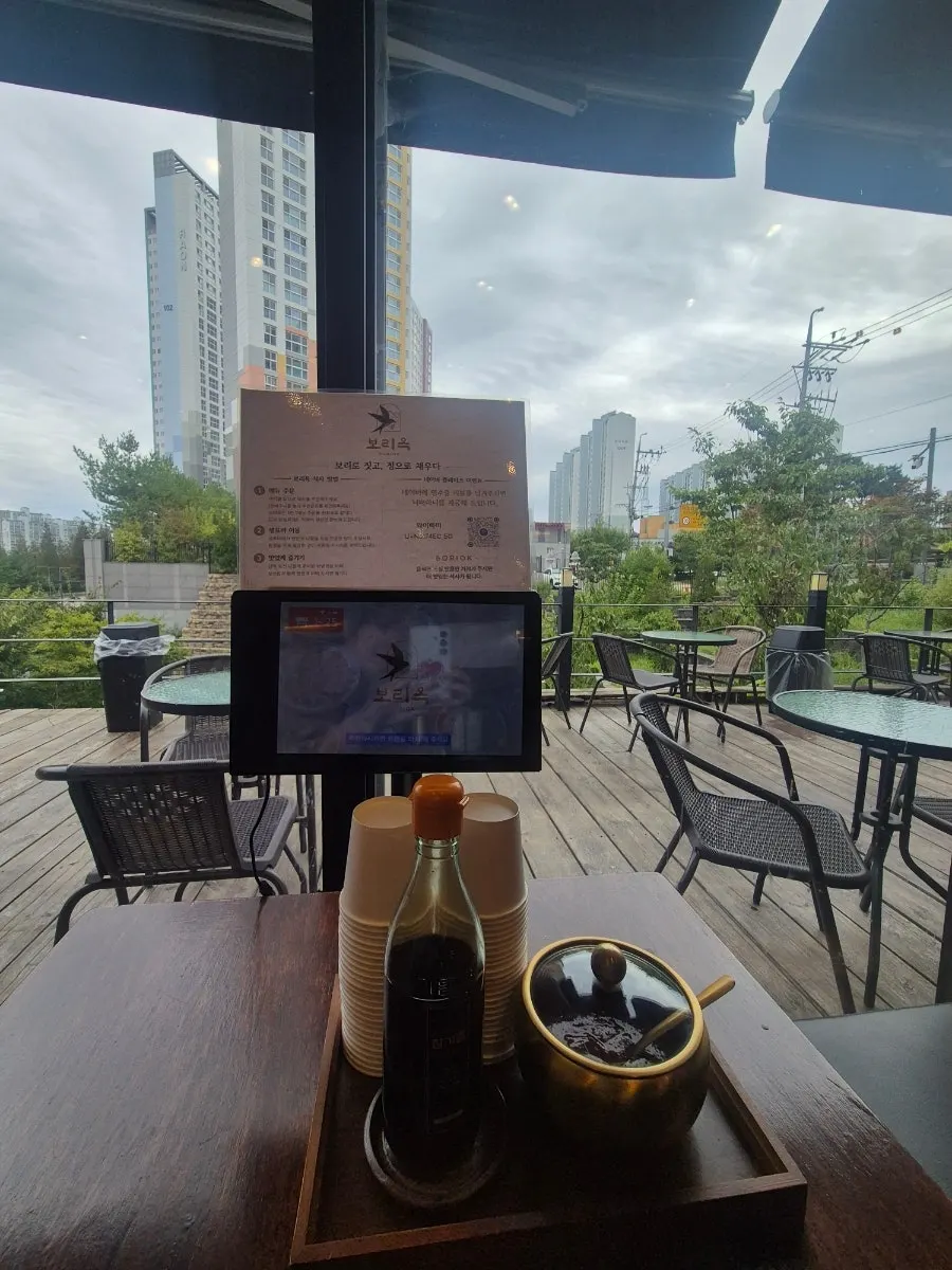 The table tablet ordering screen and disposable aprons