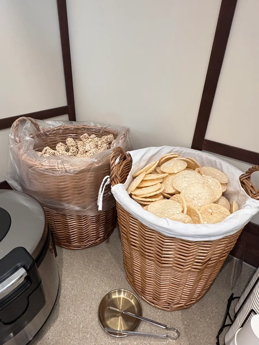 Dessert corner with barley crackers and puffed rice snack