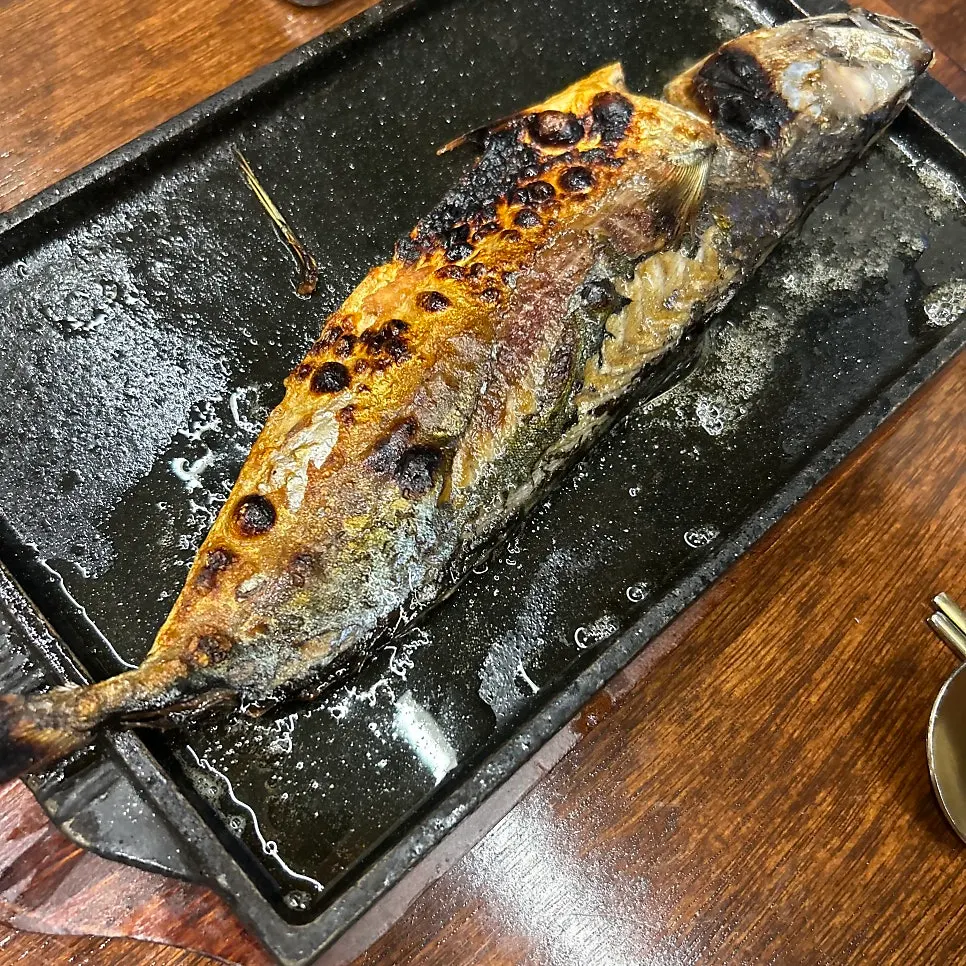 Full grilled mackerel barley rice set at Boriook