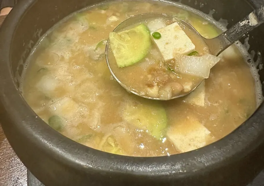 Cheonggukjang stew served with the set