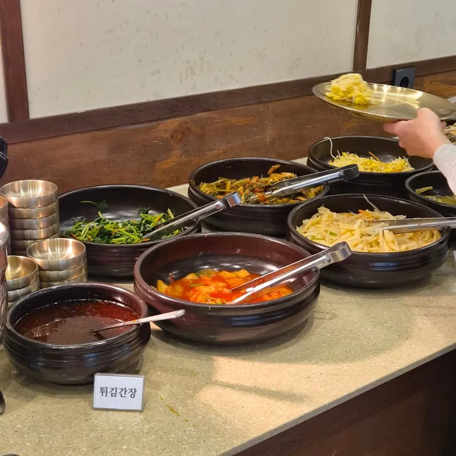 An assortment of namul side dishes