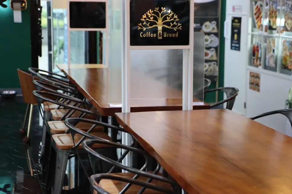View of café seating good for staying a while