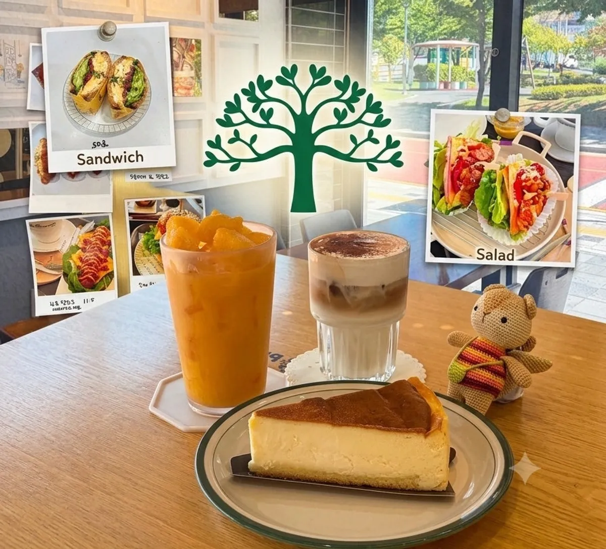 Signature drink and dessert spread at Green Brownie Boryeong City Hall Branch