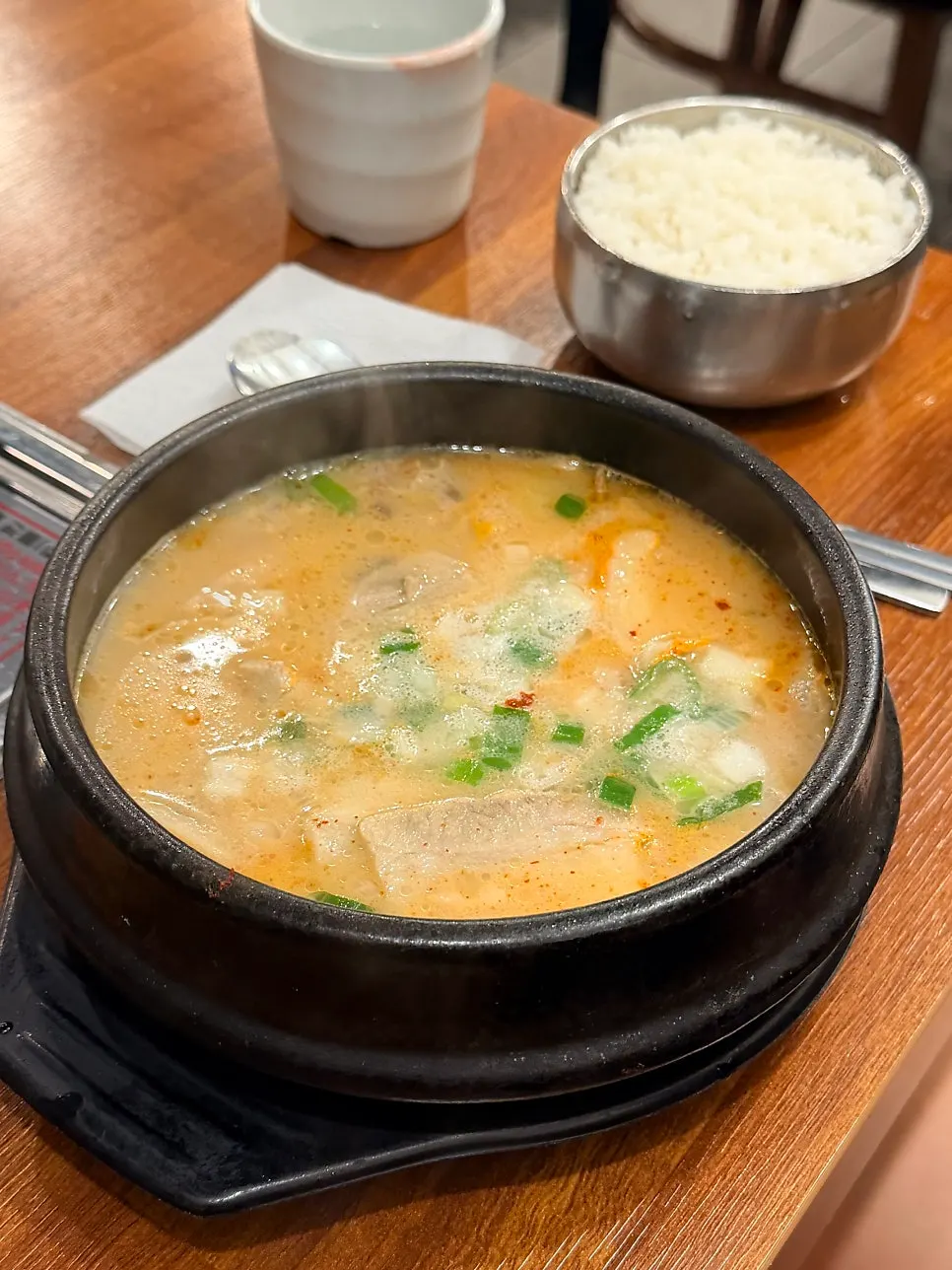 Bowl of gukbap packed with intestine pieces