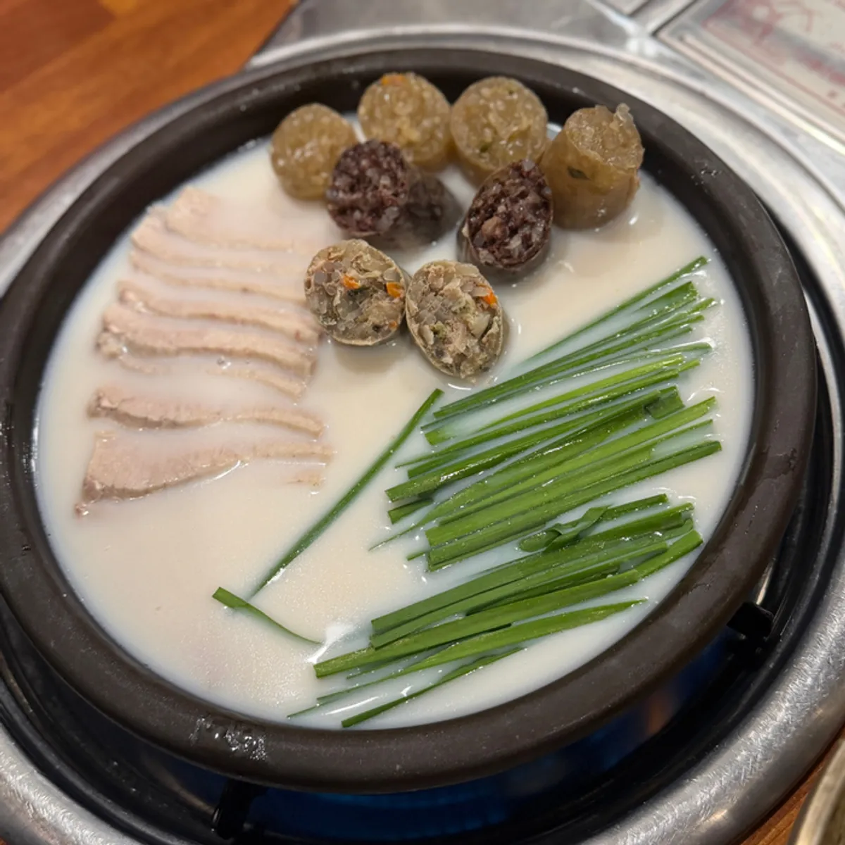 Set meal with gukbap, boiled pork, and sundae