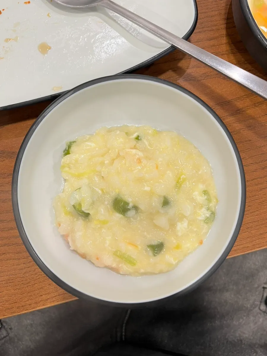 마무리로 먹은 따뜻한 계란죽