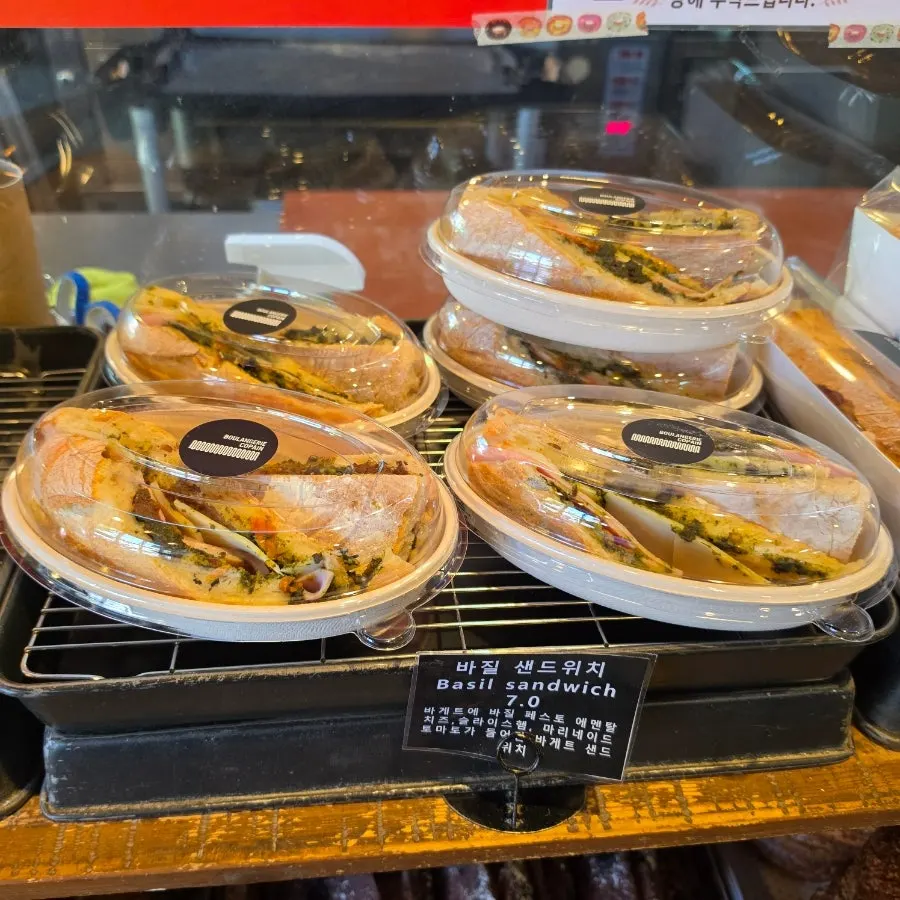 Baguettes on the bread display shelf