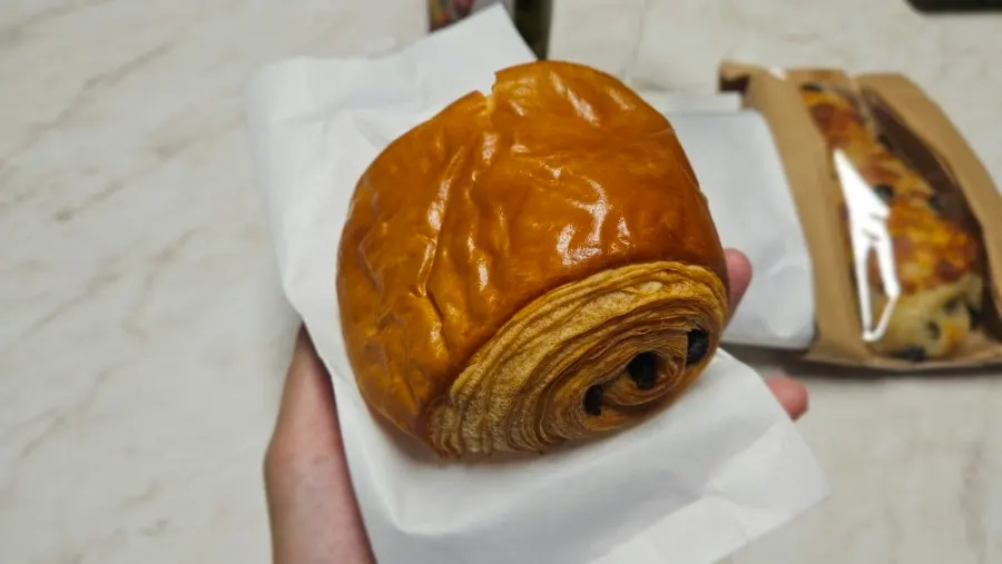 Cross-section of the honey garlic salt bread