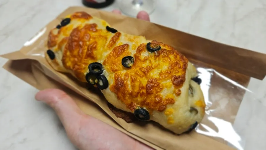 Plate with sweet pumpkin cream cheese ciabatta