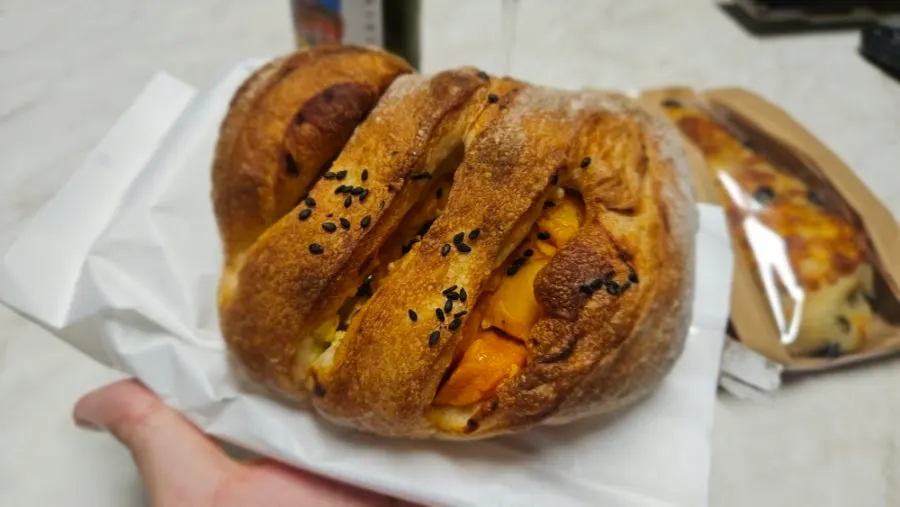 Pain au chocolat with wine