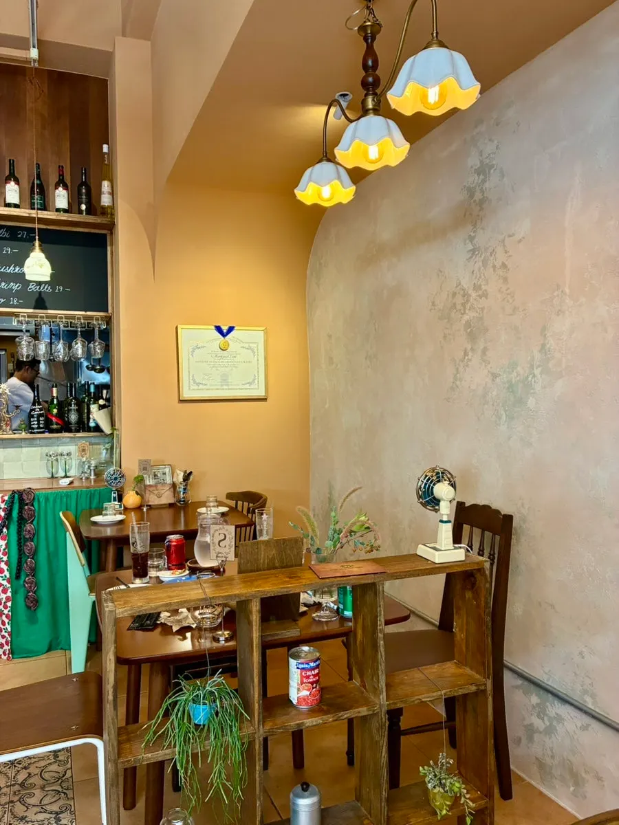 Interior lighting and decor at Brassway