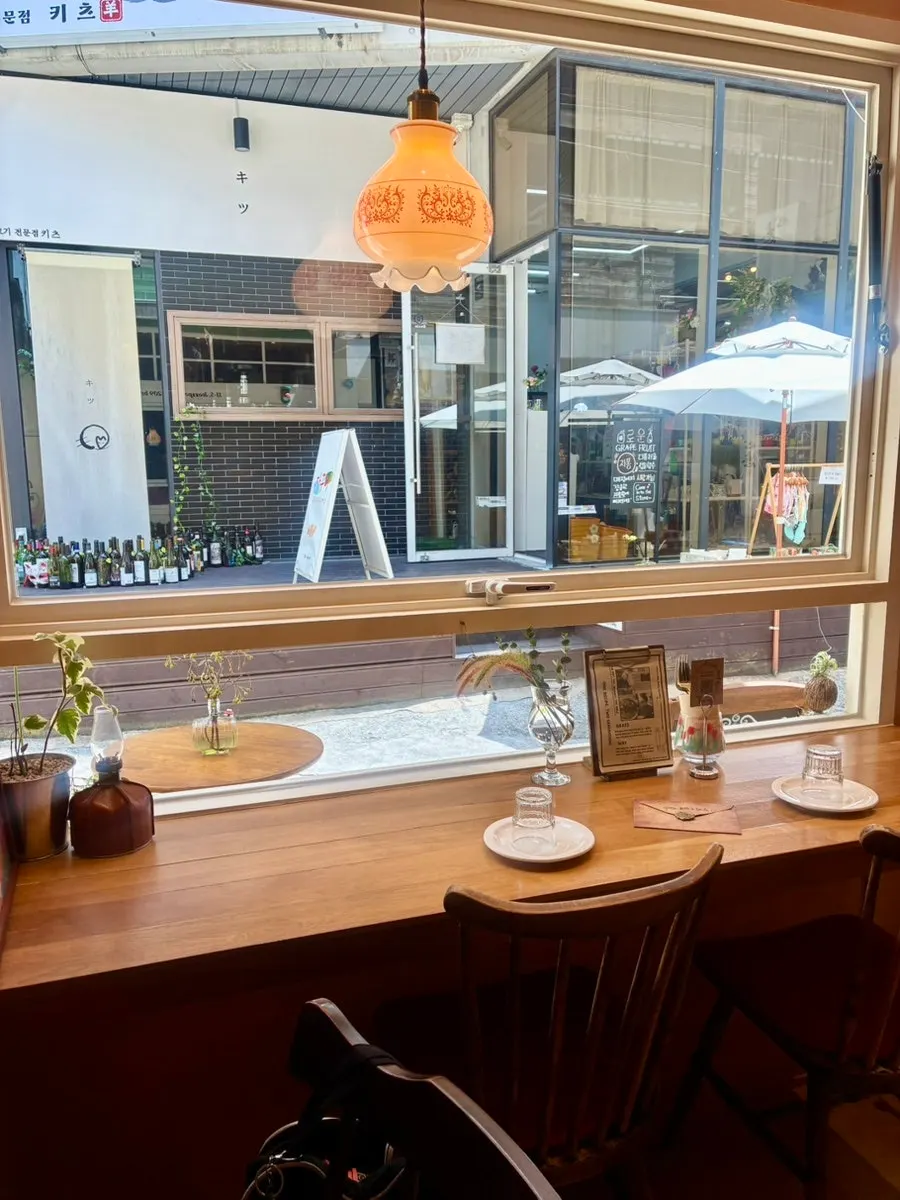 Seating by the window at Brassway
