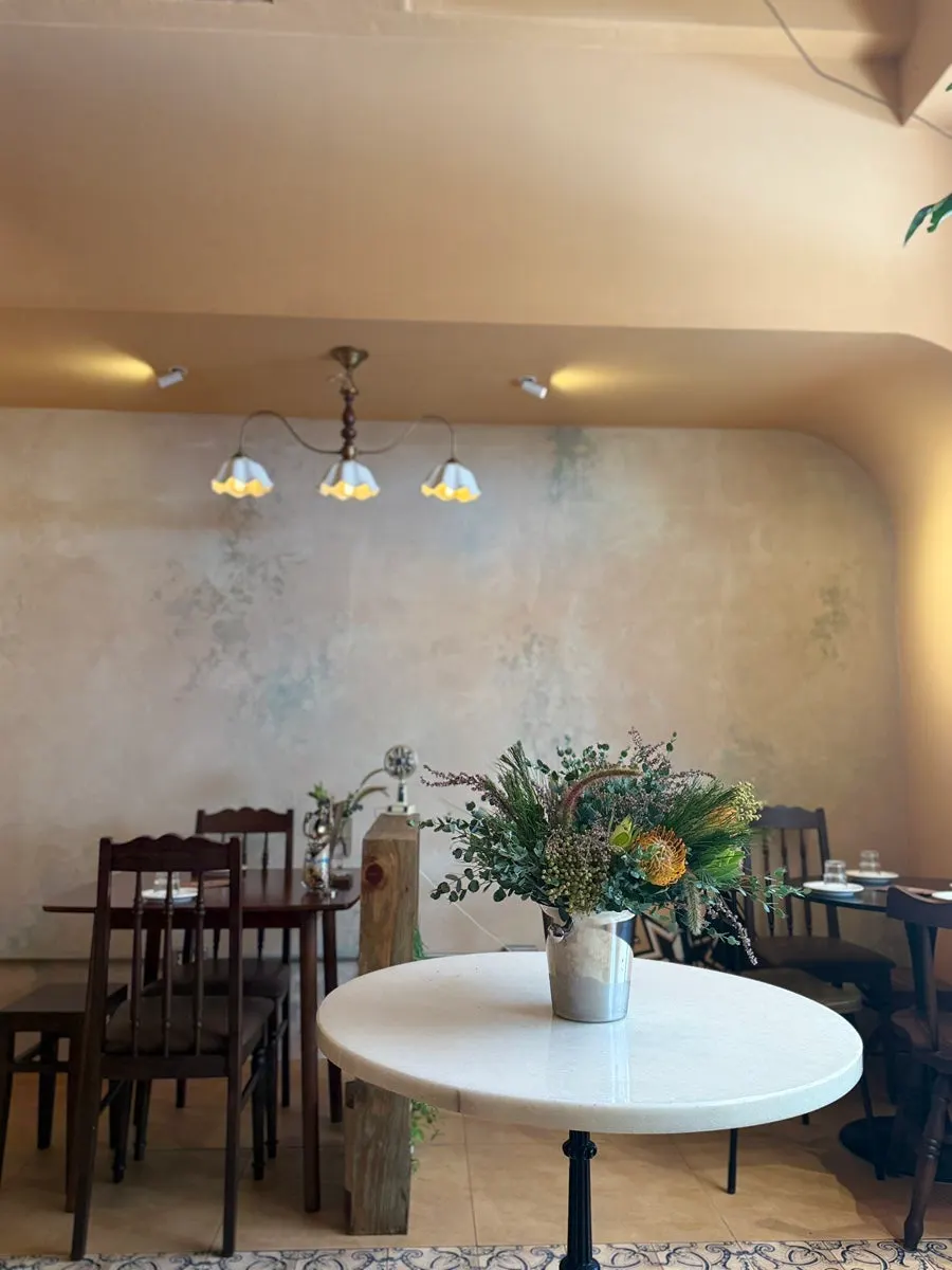 European-style plastered wall at Brassway