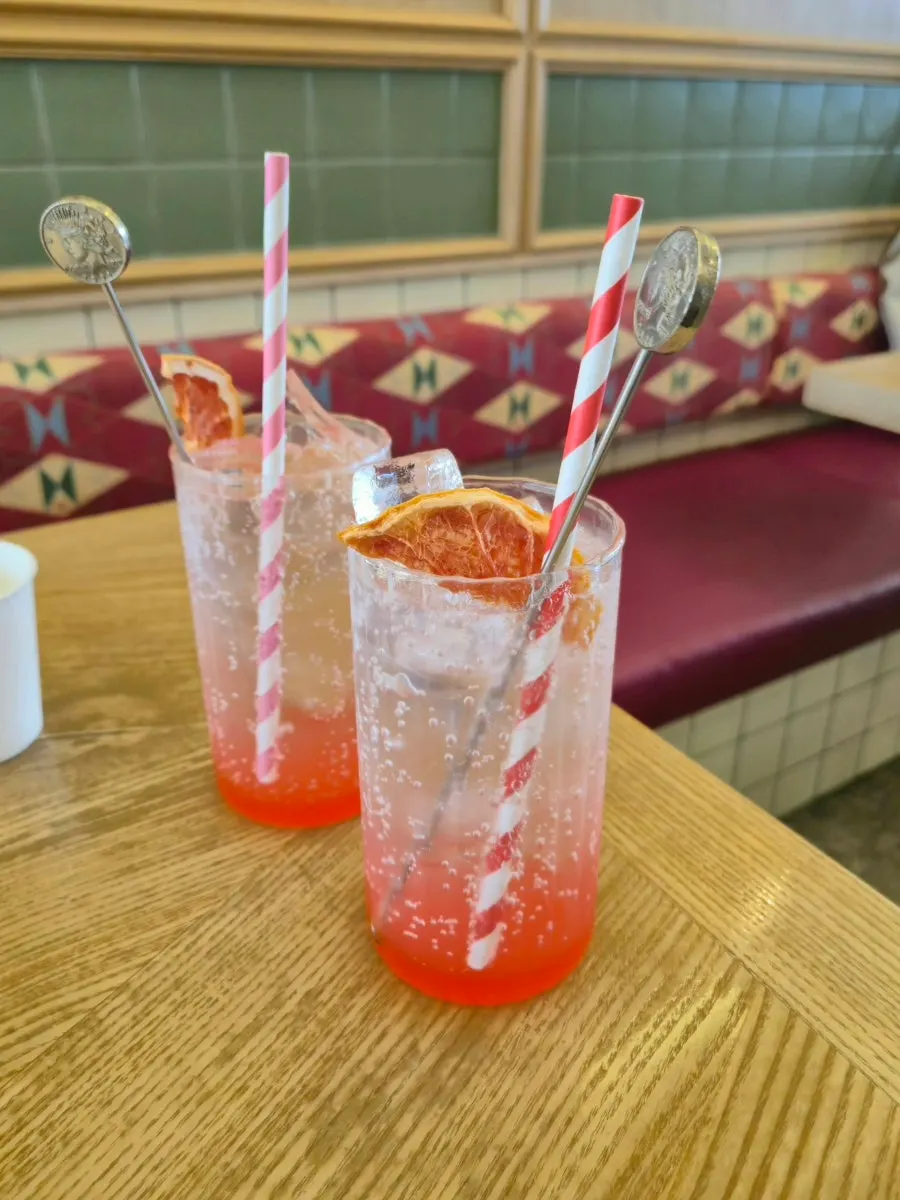 A glass of Brivite's signature Brivade grapefruit ade