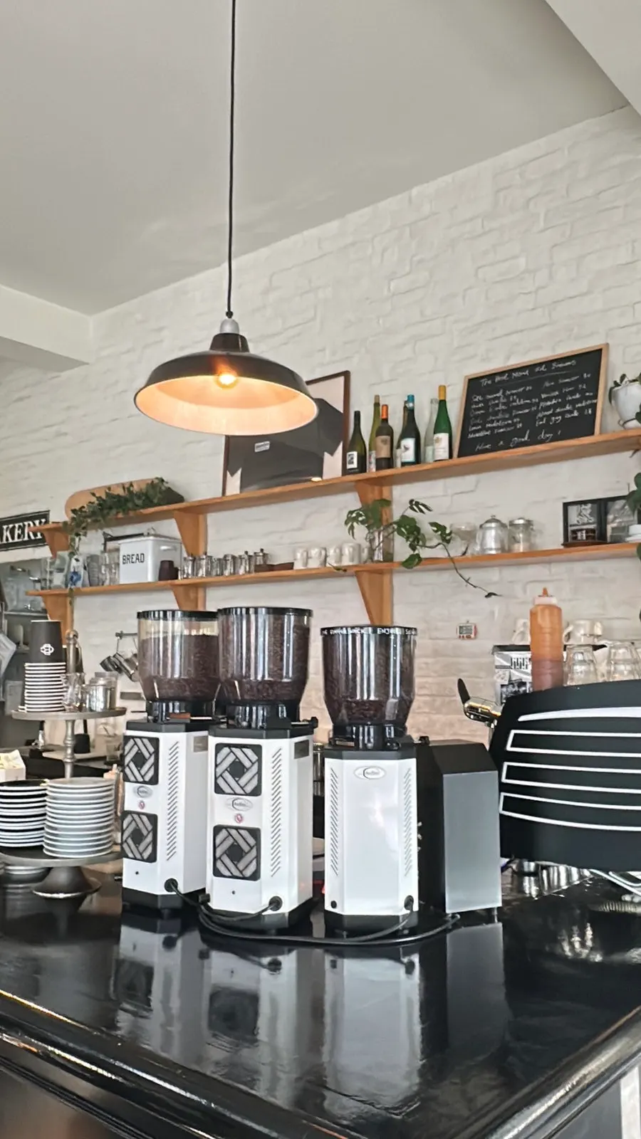 Decor display in a corner of Brewers Coffee