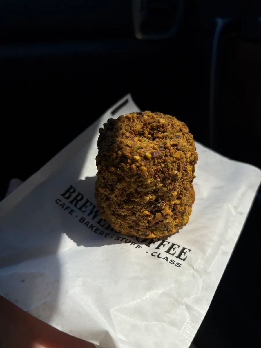Inside view of the Dubai chocolate financier