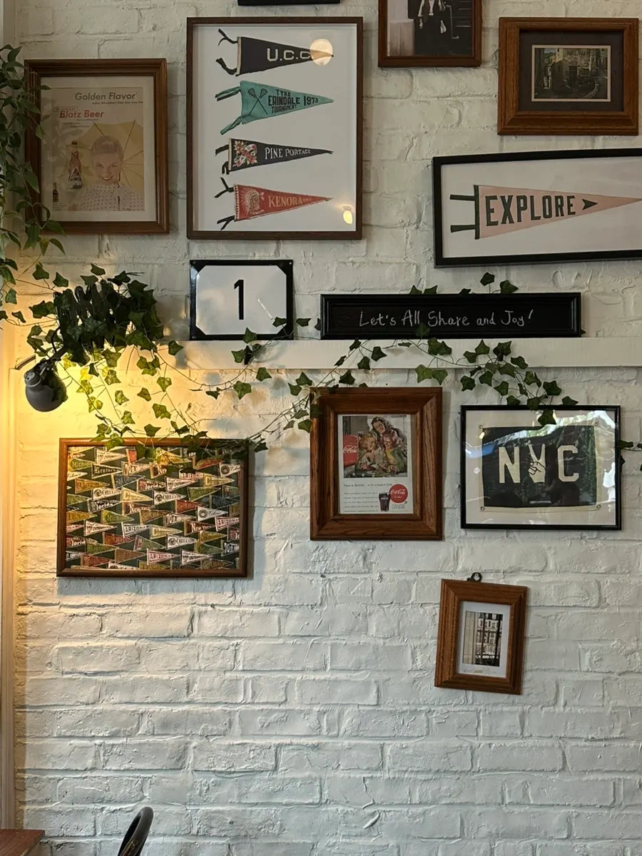 Vintage interior decor at Brewers Coffee