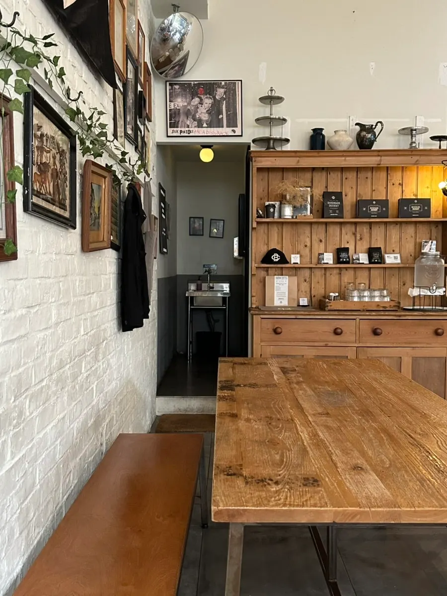 Hallway leading to the restroom inside the store