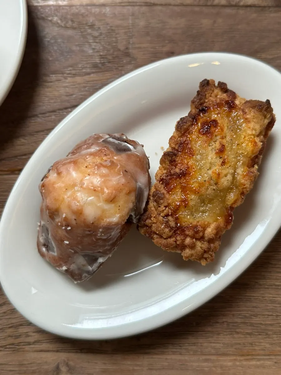 Apple Earl Grey financier cut in half