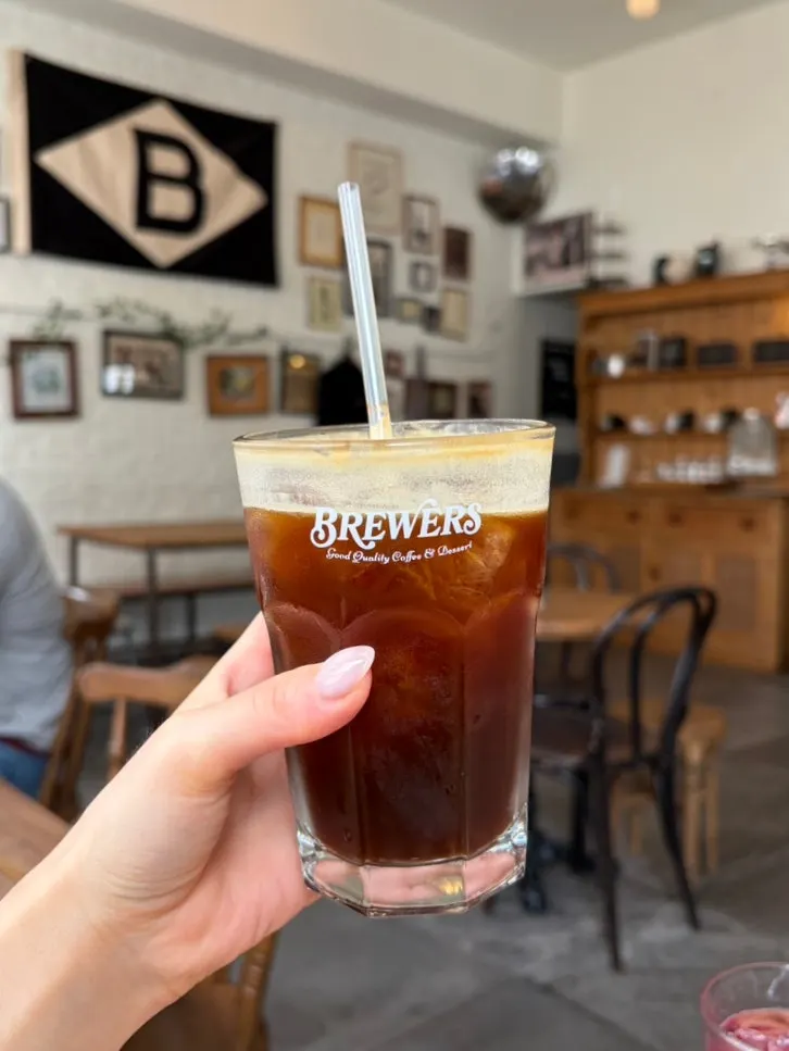 Iced americano placed on the table