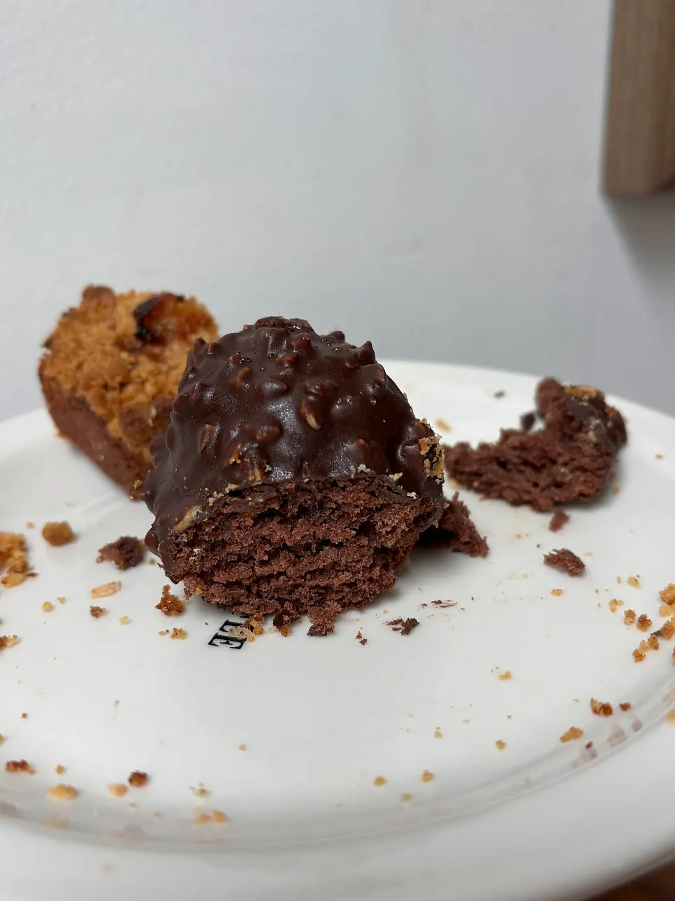 Almond Choco Madeleine topped with almonds