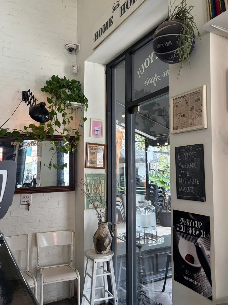 New black-and-white photo booth inside the store