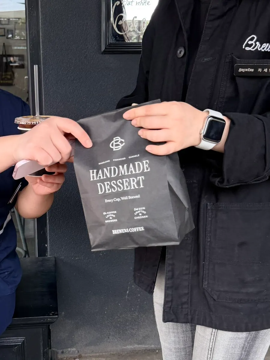 Takeout bag with desserts ordered to go