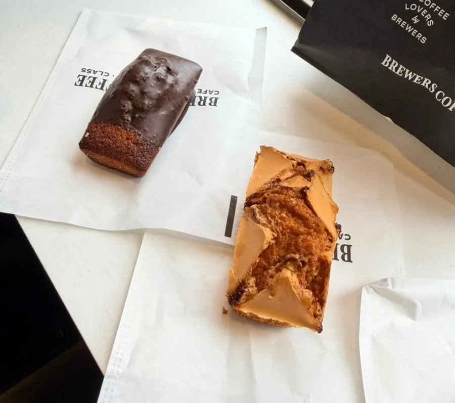 Dessert and coffee eaten while working