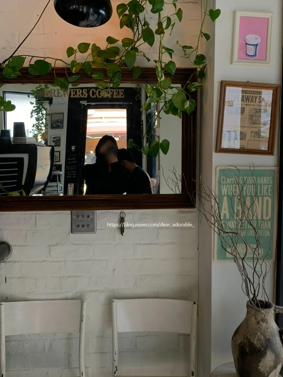 Interior decor giving Brewers Coffee an overseas feel