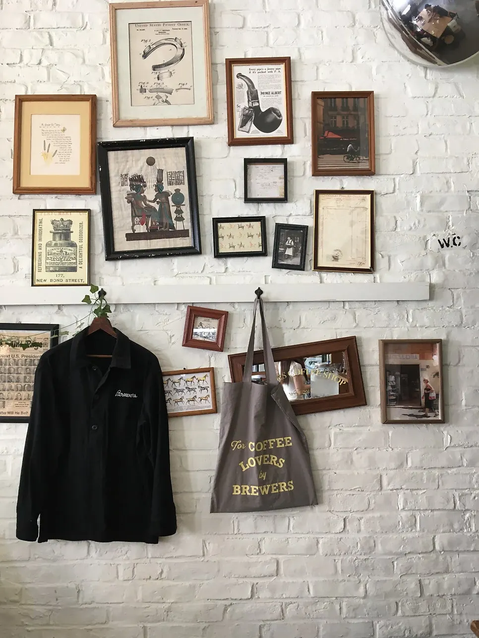 Display shelf of merch for sale