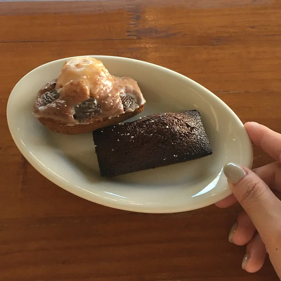Cross-section of the salted caramel financier
