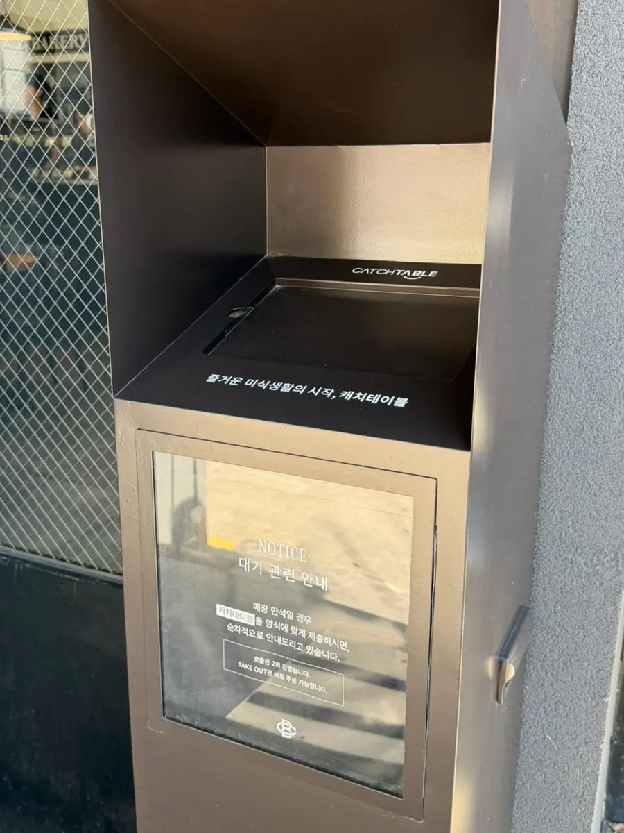 Menu posted outside the café