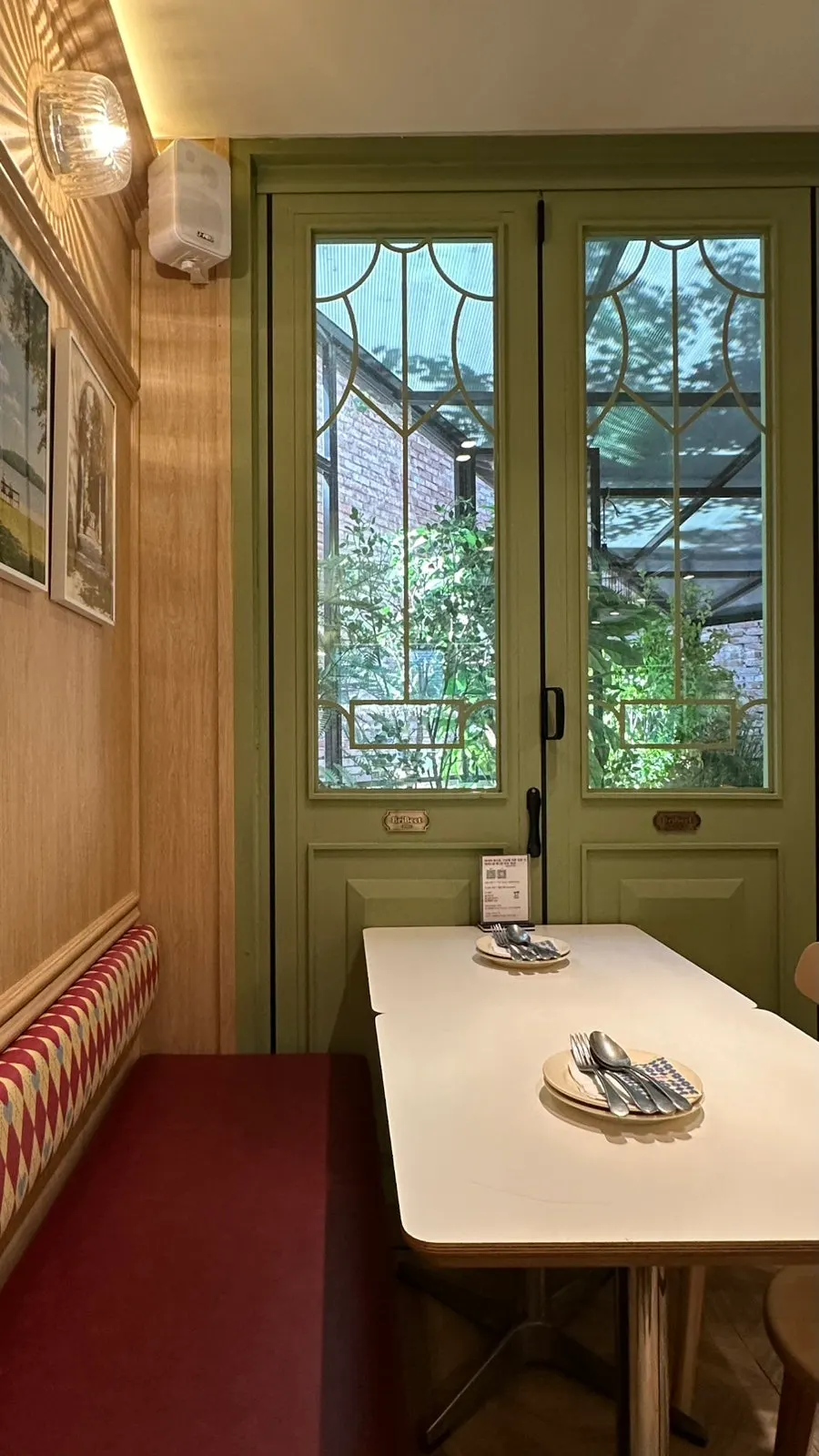 Wood-toned interior of Brivit Gangnam