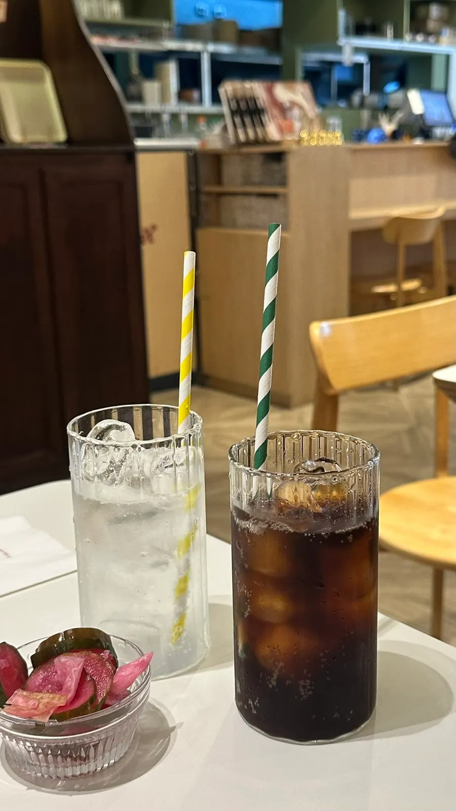 Cola and cider included with the set