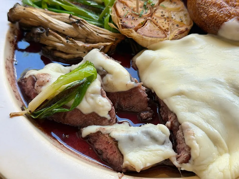 Grilled vegetables served with the steak