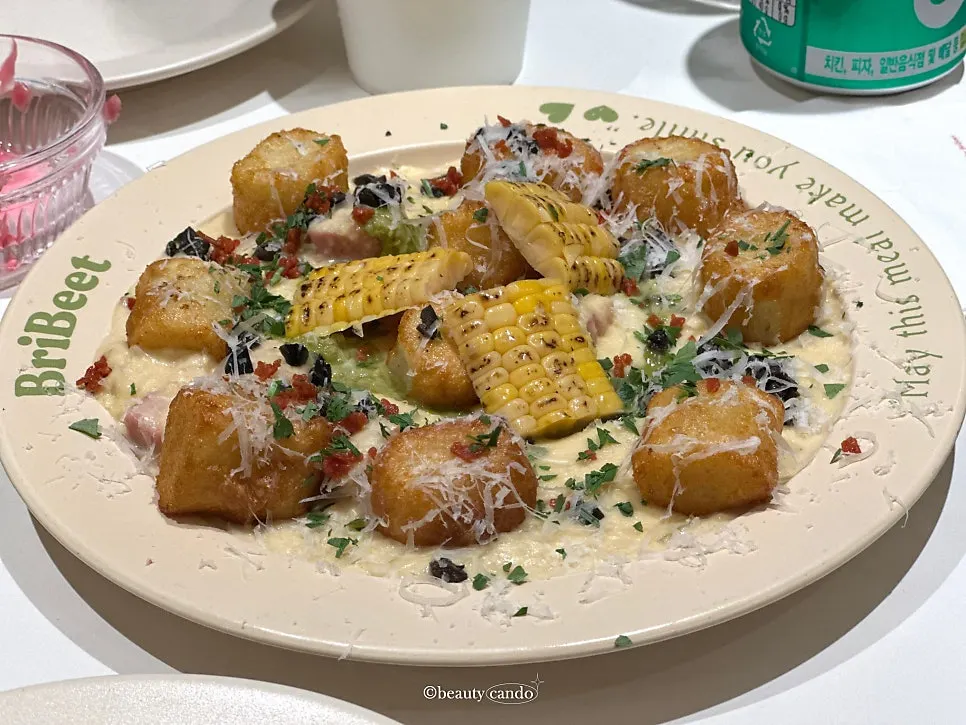 Corn cream gnocchi with green onion at Brivit Gangnam Station