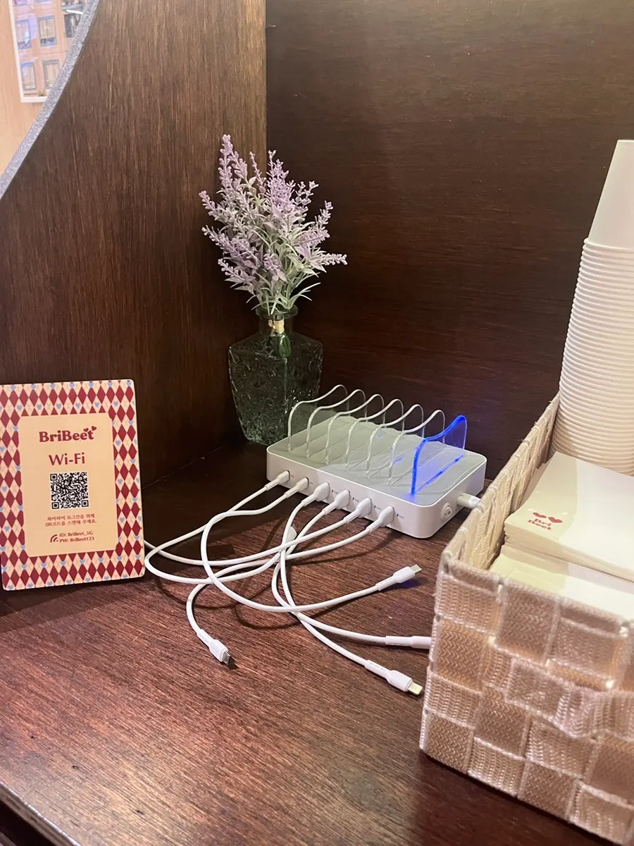 Fast charger set up at the self-bar