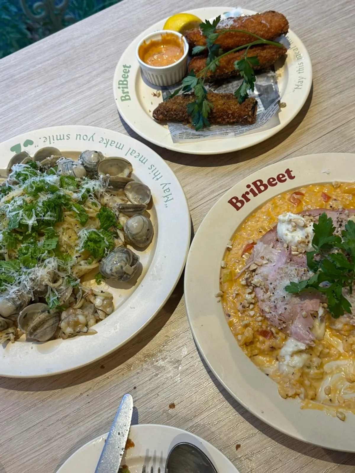 Spicy fried eggplant with spicy jambon risotto