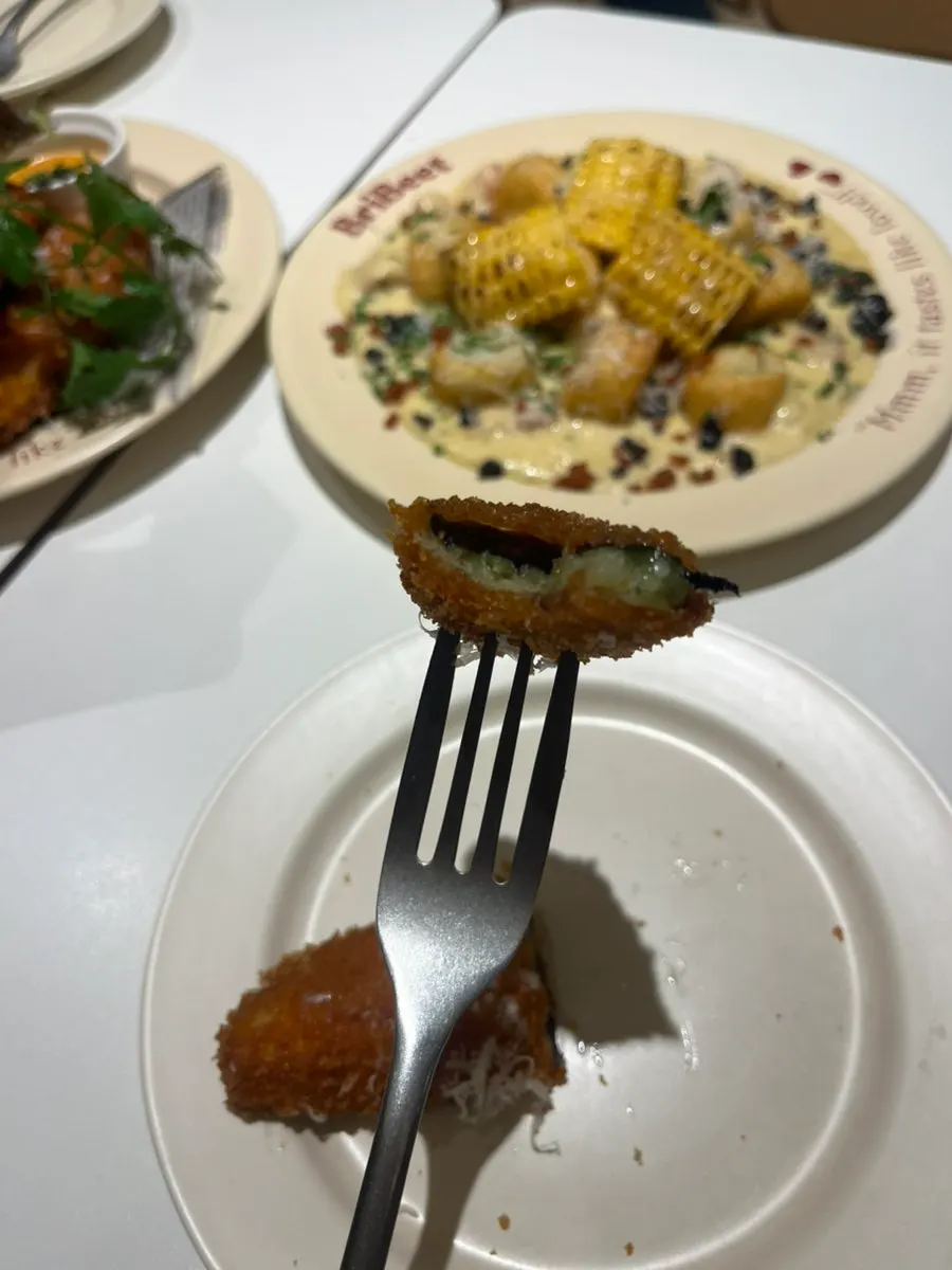 Fried eggplant served with chipotle sauce
