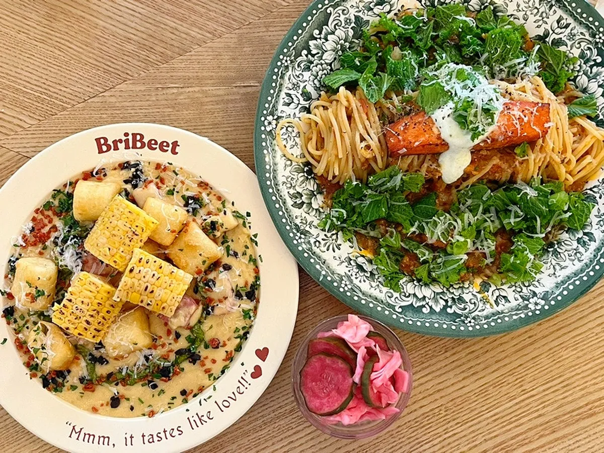 Pasta table setting at Brivite Seongsu