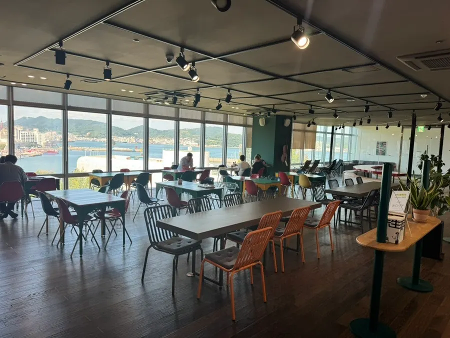 Seating area in the café zone at Brown Hands Tongyeong